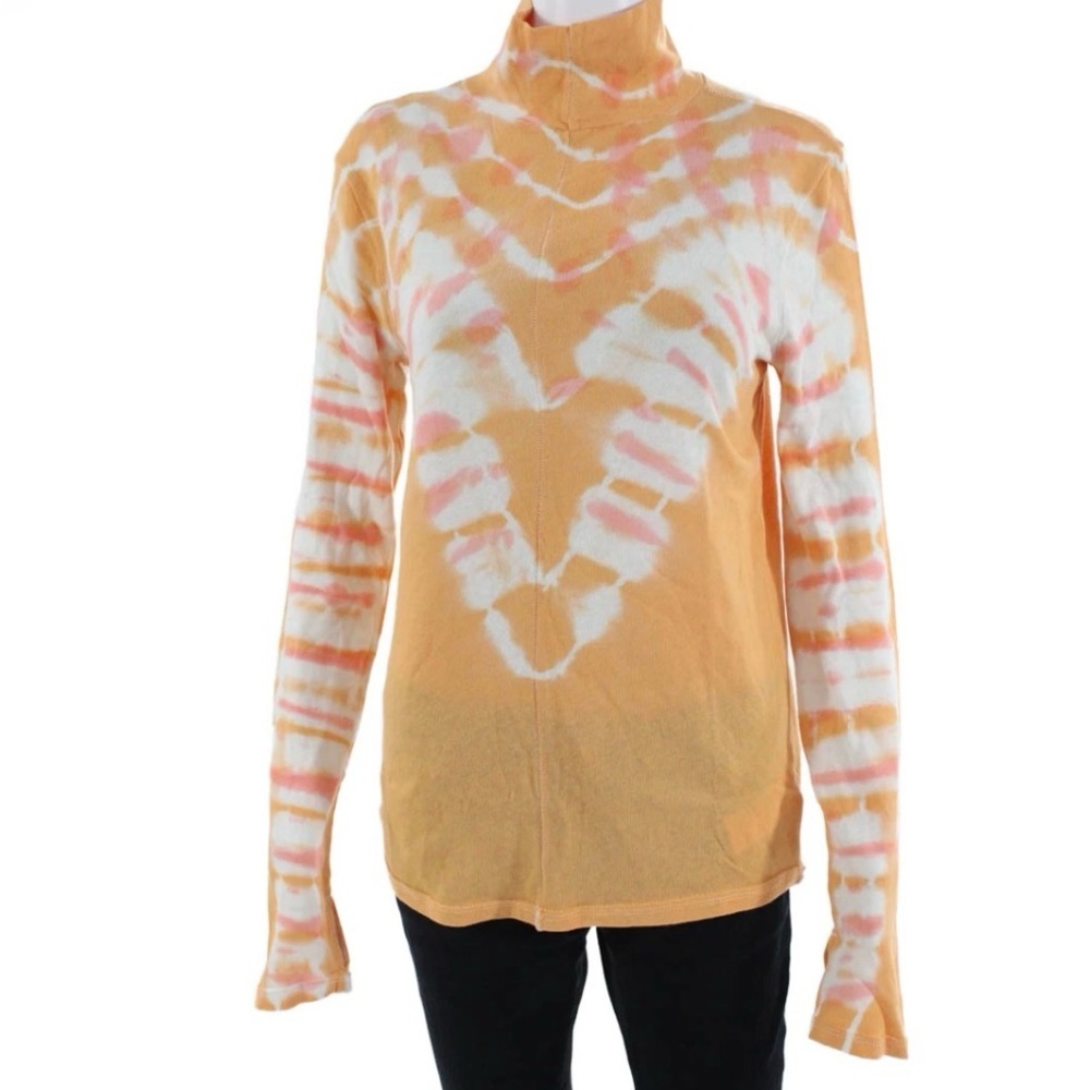 We The Free Tie Dye Mock Turtleneck Long Sleeve Top Size Sm